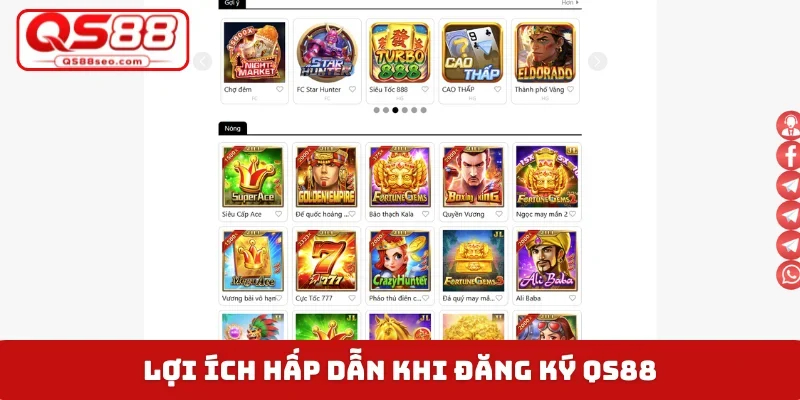 Lợi ích hấp dẫn khi đăng ký QS88